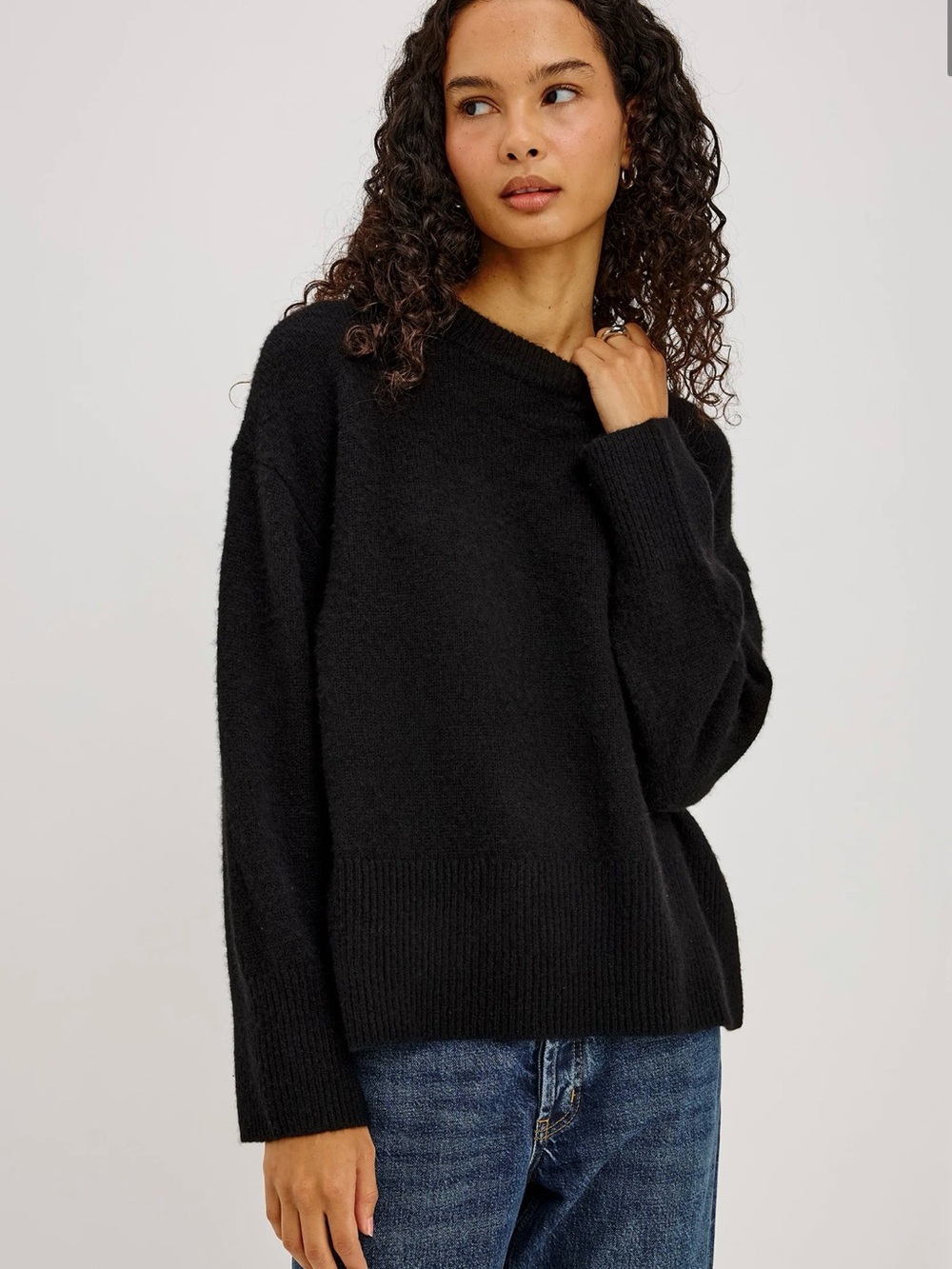 Rails Miranda Cashmere Crewneck Sweater in Black size Medium